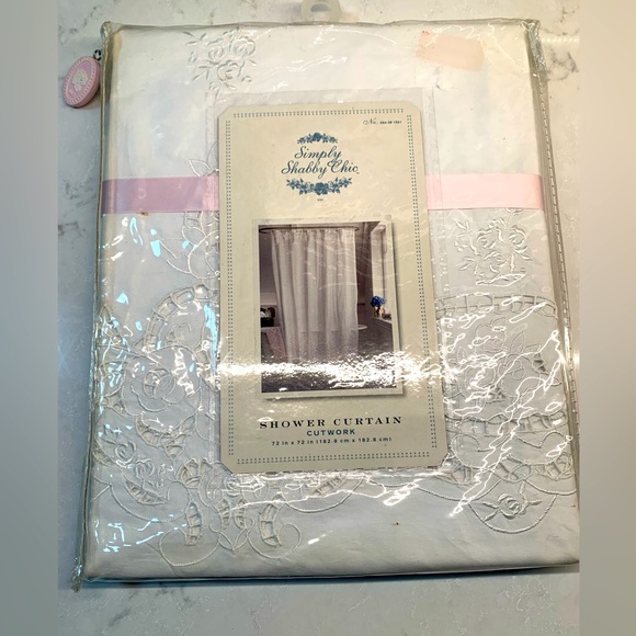Simply Shabby Chic Other - Simply Shabby Chic White Cut Out Lace Shower Curtain